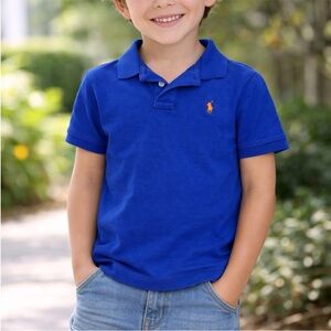 Vtg Ralph Lauren Kids Blue Polo